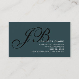 Monogram Indigo Black Consultant Affärskort Visitkort