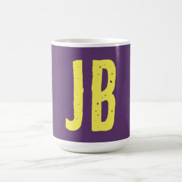 Monogram Indigo-Gulten för första Brev Kaffemugg