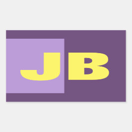 Monogram Indigo-Gulten för första Brev Rektangulärt Klistermärke