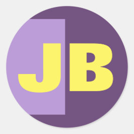 Monogram Indigo-Gulten för första Brev Runt Klistermärke