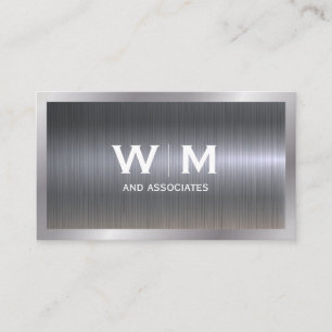 Monogram Industriell Metallisk Visitkort