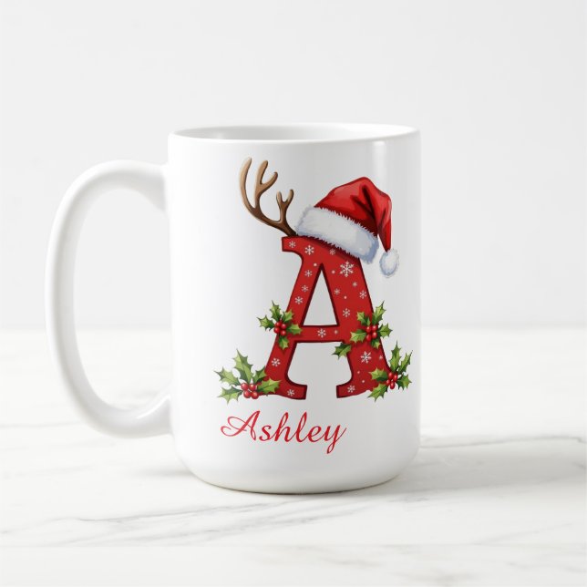 Monogram initial A God Jul  Kaffemugg (Vänster)
