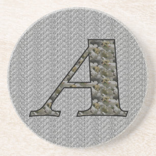Monogram initial A Hortensia blommor Underlägg