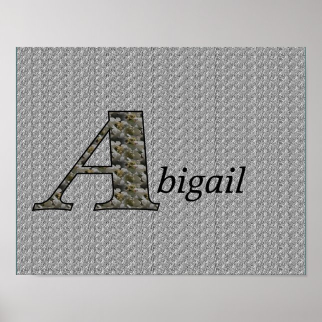 Monogram initial A hortensiablomma personlig Poster (Framsidan)