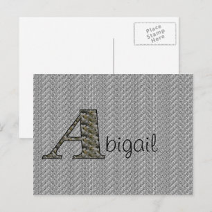 Monogram initial A hortensiablomma personlig Vykort