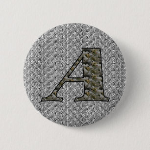 Monogram initial A Hydrangea blommor Knapp