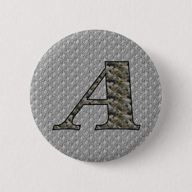 Monogram initial A Hydrangea blommor Knapp (Framsida)
