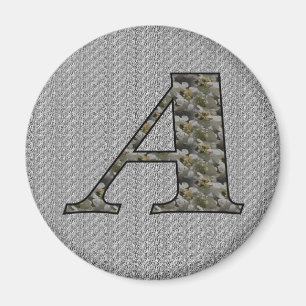 Monogram initial A Hydrangea blommor Magnet