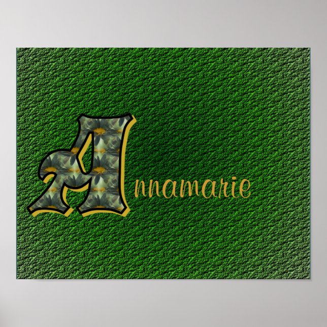 Monogram initial A tusenskönor Personlig konst Poster (Framsidan)