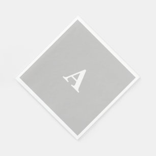 Monogram initial anpassat namn grått grå vitt sött pappersservett