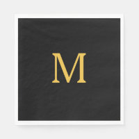 Monogram initial anpassat namn guld svart elegant