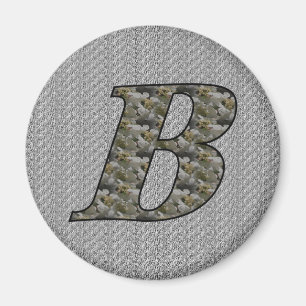 Monogram initial B Hortensia blommor Magnet