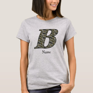 Monogram initial B hortensia blommor personlig T Shirt