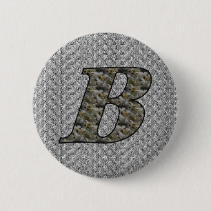 Monogram initial B hortensiablommor Knapp