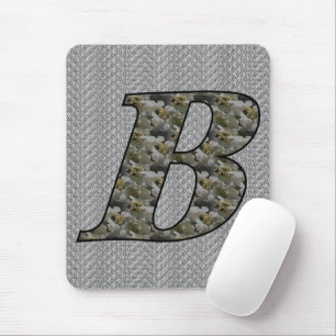 Monogram initial B hortensiablommor Musmatta