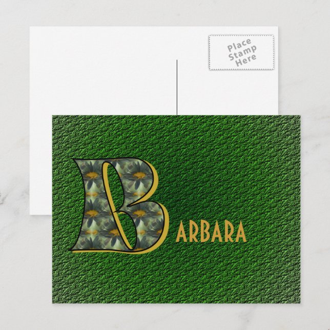 Monogram initial B Prästkragar Konst Personlig Vykort (Fram/baksida)