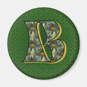 Monogram initial B tusenskönor blomsterkonst Magnet