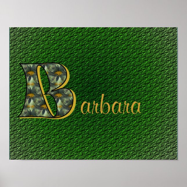 Monogram initial B tusenskönor blomsterkonst perso Poster (Framsidan)