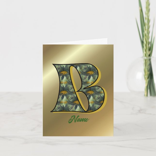 Monogram initial B Tusenskönor Personlig konst Anteckningskort (Framsida)
