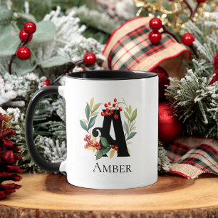 Monogram initial Blommigt Botanica utandning Mugg