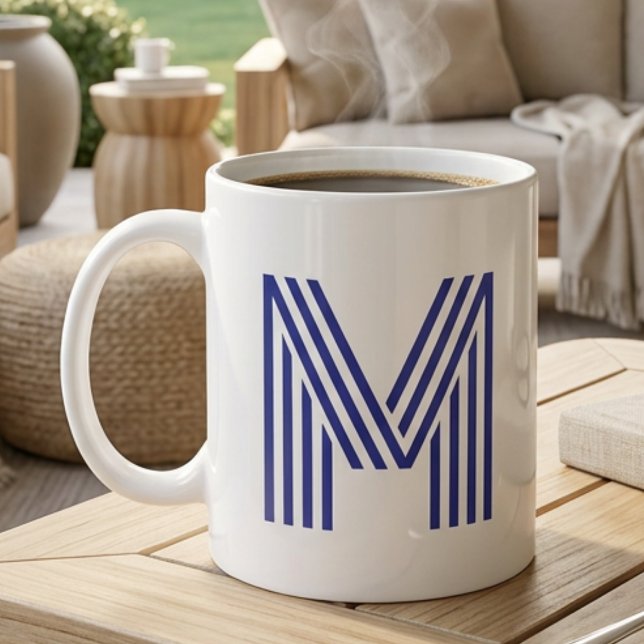 Monogram initial bokstav enkel minimal modern kaffemugg (Skapare uppladdad)