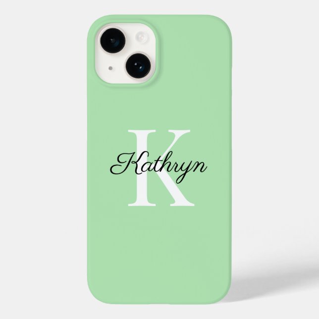 Monogram initial bokstav namn matchande iPhone-fod (Baksida)