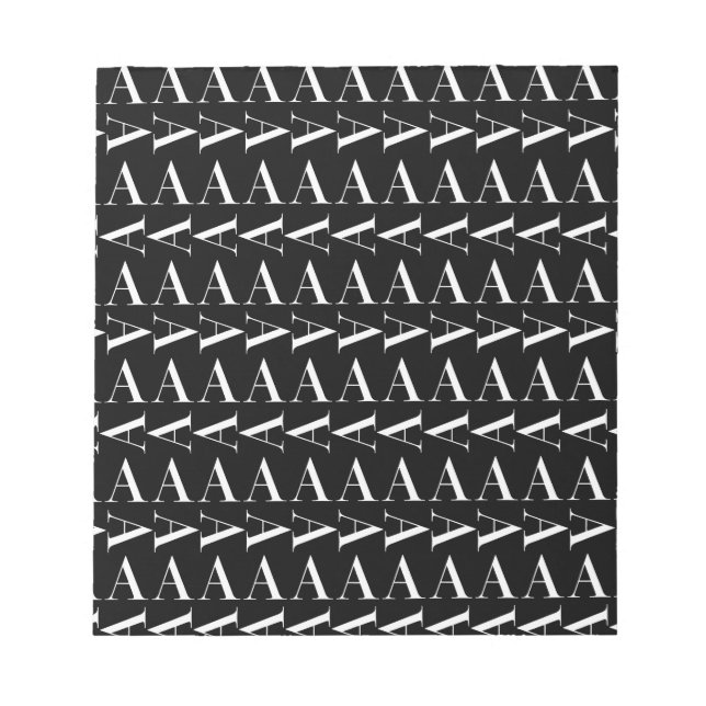 Monogram Initial Brev A Anteckningsblock (Framsida)