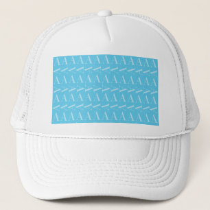 Monogram Initial Brev A, Aqua Blue Keps