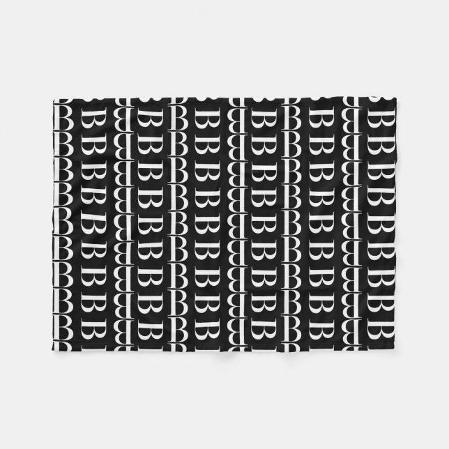 Monogram Initial Brev B Fleecefilt (Framsidan (Horisontell))