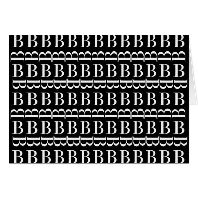 Monogram Initial Brev B Hälsningskort (Framsidan Horizontal)