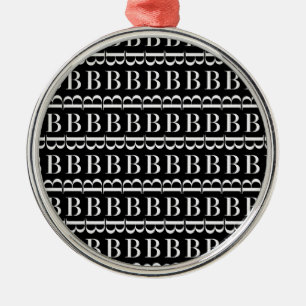 Monogram Initial Brev B Julgransprydnad Metall