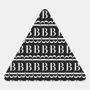Monogram Initial Brev B Triangelformat Klistermärke