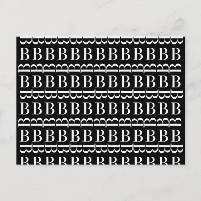 Monogram Initial Brev B Vykort (Framsida)