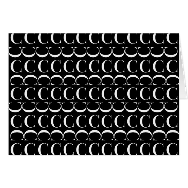 Monogram Initial Brev C Hälsningskort (Framsidan Horizontal)