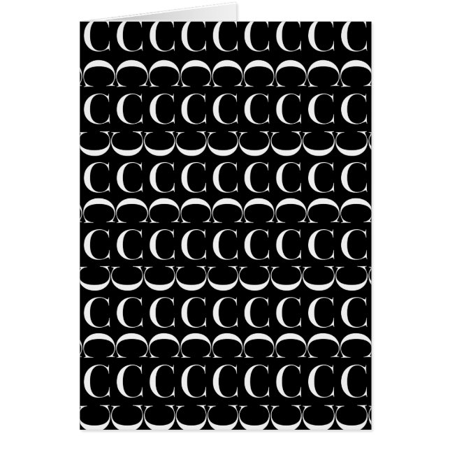 Monogram Initial Brev C Hälsningskort (Framsidan)