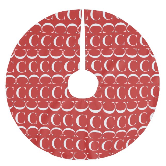 Monogram Initial Brev C Julgransmatta Borstad Polyester (Framsidan)