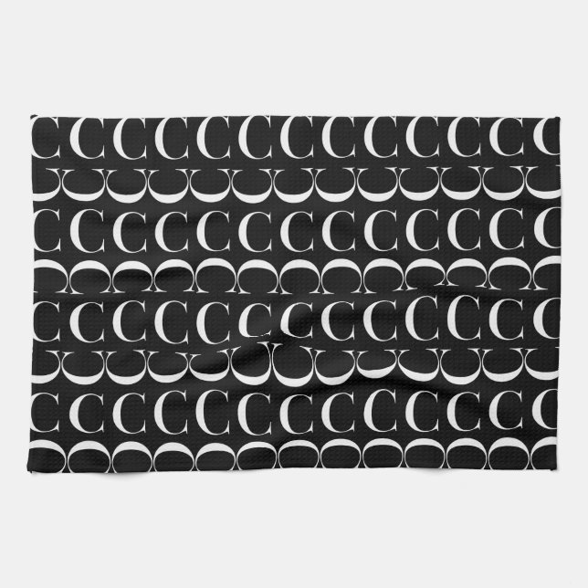 Monogram Initial Brev C Kökshandduk (Horisontell)