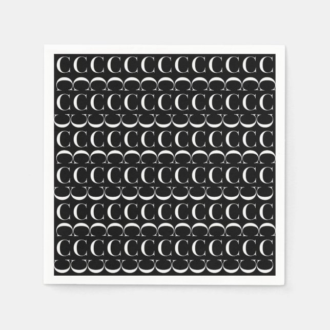 Monogram Initial Brev C Pappersservett (Framsidan)