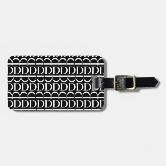 Monogram Initial Brev D Bagagebricka (Horisontell Framsida)