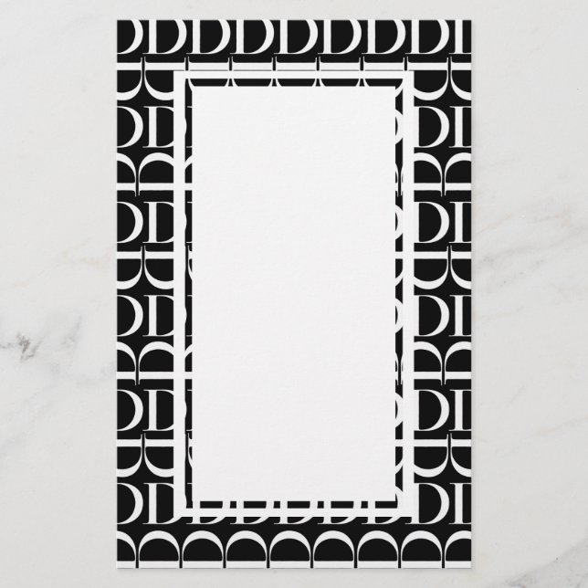 Monogram Initial Brev D Brevpapper (Framsida)
