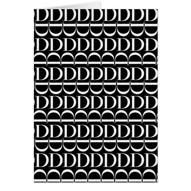 Monogram Initial Brev D Hälsningskort (Framsidan)