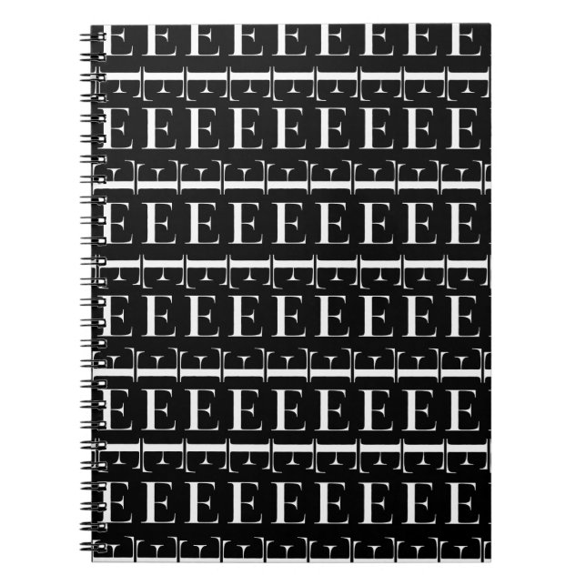 Monogram Initial Brev E Anteckningsbok Med Spiral (Framsidan)