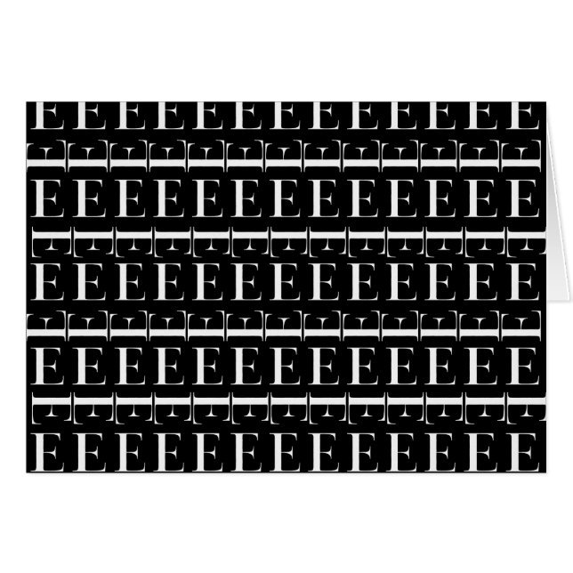 Monogram Initial Brev E Hälsningskort (Framsidan Horizontal)