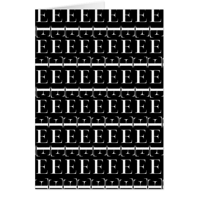 Monogram Initial Brev E Hälsningskort (Framsidan)