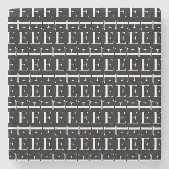 Monogram Initial Brev E Stenunderlägg (Framsidan)