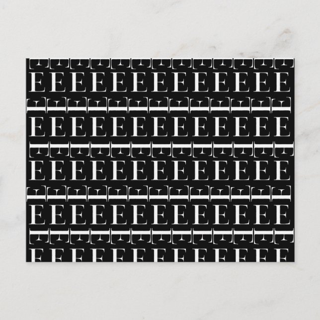 Monogram Initial Brev E Vykort (Framsida)