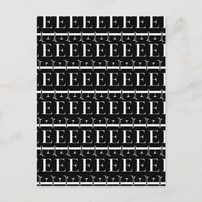 Monogram Initial Brev E Vykort (Framsida)