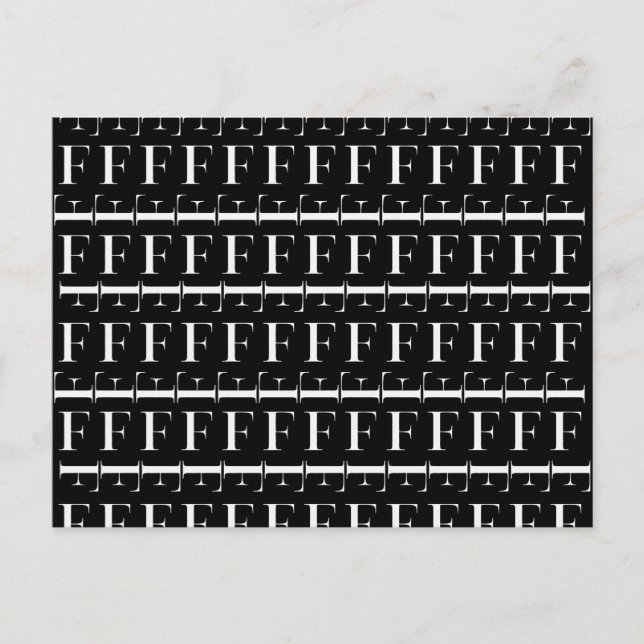 Monogram Initial Brev F Vykort (Framsida)