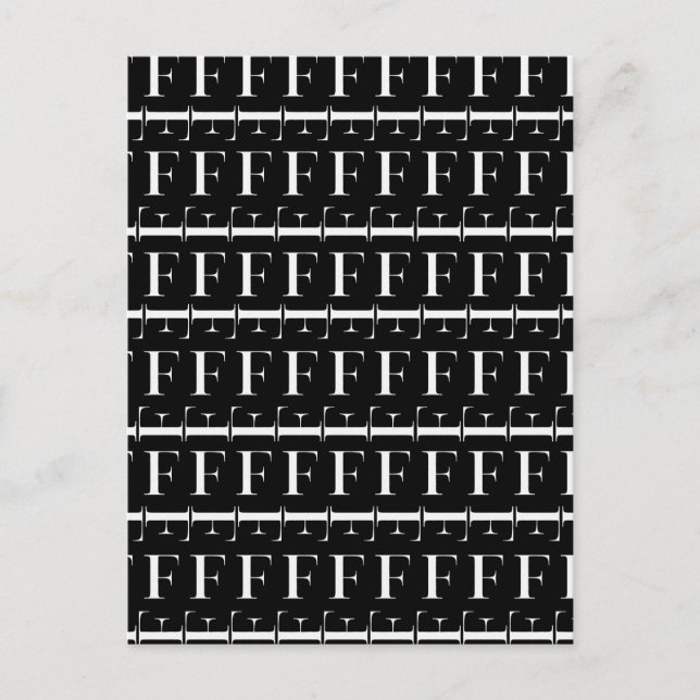 Monogram Initial Brev F Vykort (Framsida)