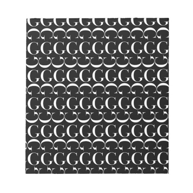 Monogram Initial Brev G Anteckningsblock (Framsida)